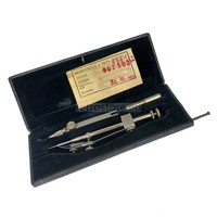 Vintage metal drop bow compass ink pen & pencil lead - KINEX 533