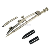 Vintage metal drop bow compass ink pen & pencil lead - KINEX 33-3